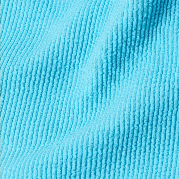 NWT Ganni One Piece Swimsuit Ribbed Short Sleeve in Bachelor Blue Size 36 - Picture 8 of 8